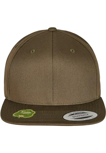 Flexfit Unisex-Adult Organic Cotton Snapback Baseball Cap, Burnt Olive, Einheitsgröße