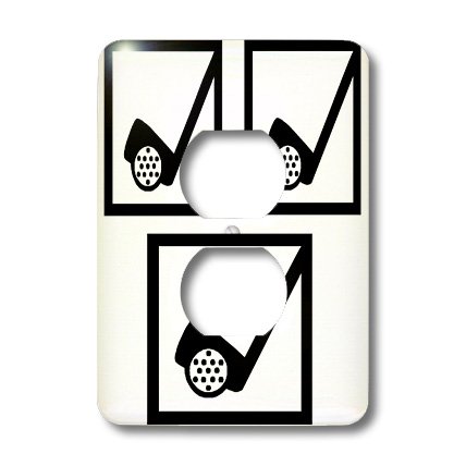 Cache prise I Love Golf plaque murale décorative 3dRose