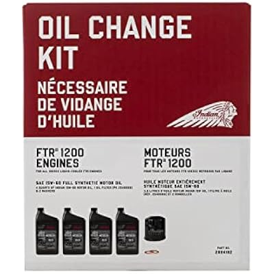 Indian Motorcycle Oil Change Kit for All 60 & 69 Cu In Liquid-Cooled Scout Engines, 4 Quarts 15W-60 Full Synthetic Oil, 1 Oil Filter, 2 Washers, Clutch Performance, Engine Protection - 2880191
