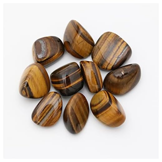 Nvzi 10 Packs of Tumbled Polished Natural Tiger's Eye Stones for Tumbling, Cabbing, Fountain Rocks, Decoration, Polishing, Wire Wrapping, Wicca & Reiki Healing Crystals