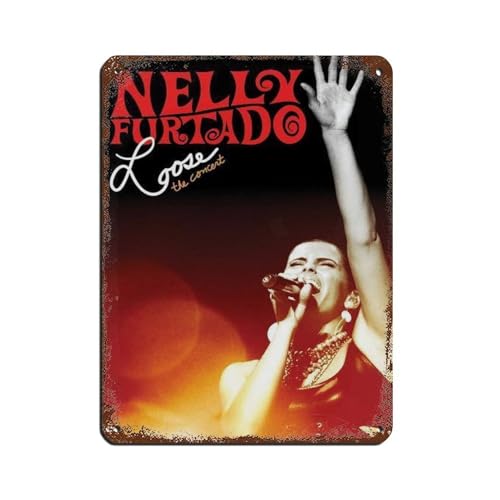 DWGFY Poster en métal vintage avec inscription « Singer Nelly Furtado » - Décoration murale - 30 x 40 cm