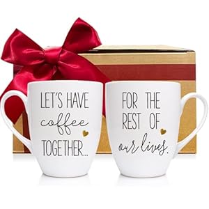 Lets Have Together for The Rest of Our Lives Mugs Set Engagement Wedding Gift for Couples Novelty Valentine Bridal Shower Anniversary Mug Gifts for Couple Newlywed Bride Groom Mr Mrs
