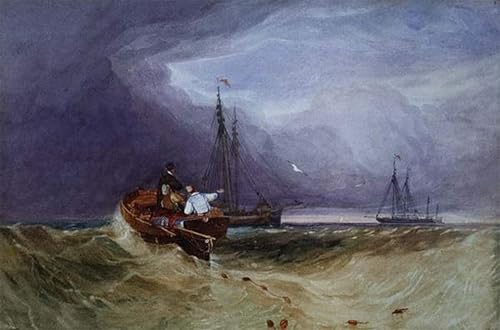 Toile Bateaux de pêche au large de Yarmouth John Sell Cotman 60x90cm