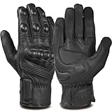 [Kaedear] カエディア バイク グローブ 革 春 夏 秋 レザー プロテクター バイク用グローブ ゴートスキン 使用 スマホ タッチ 操作 対応 KDR-MX-GL9 (ブラック, L)