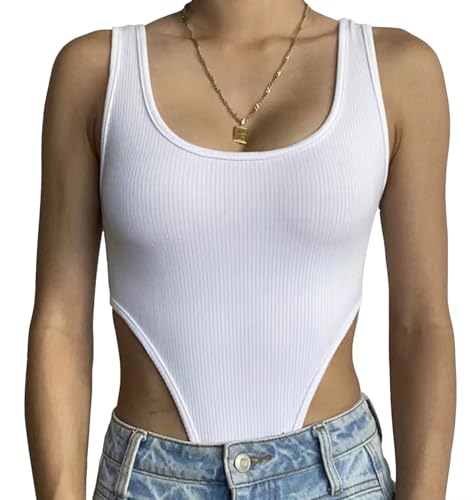 SHEKINI Body Femme Élégant Débardeur Épaule Large et Épaule Serrée Body Sculptant Col En U Corps Sexy Body Tops Shapewear Bodysuit Dos Nu Chemise Pour Femmes...