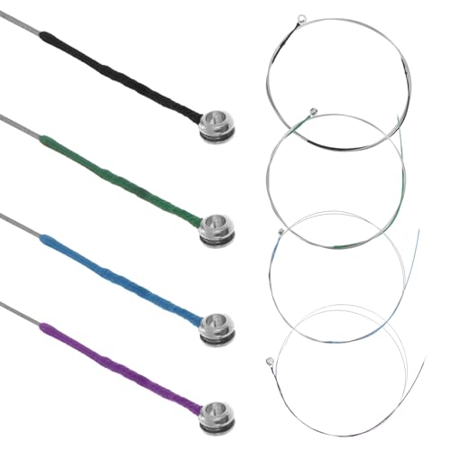 Juego de cuerdas universales para violín 4/4, juego completo (G-D-A-E) de tensión media, núcleo de acero sólido, cuerdas de violín dominantes con extremos de bola, accesorios de violín para violines