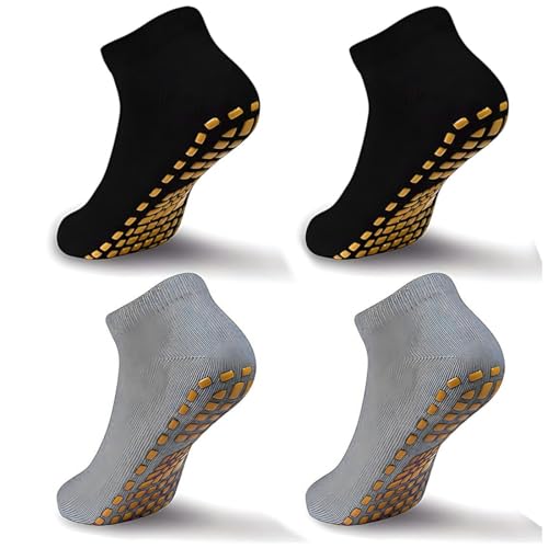 FEQDWOX 2 paar antislip yogasokken, antislip sportsokken, antislip sportsokken voor heren