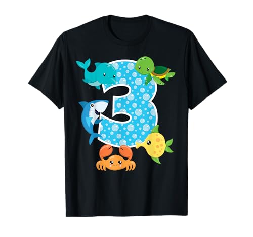 3rd Birthday Fish Aquarium T-Shirt for 3-Year-Old Boy