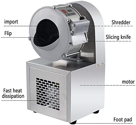 Electric shredding and Slicer, Stainless Steel Home French Fry Dicer Slicer Manual Cutting Kitchen Appliance Robust and Durable