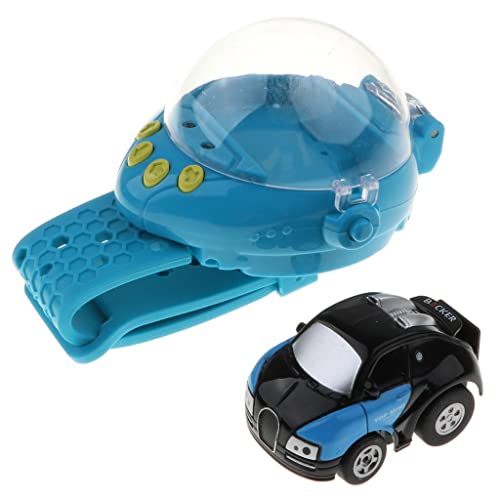 shamjina 2 em 1 Mini Relógio de Controle Remoto Carro Gravidade-sensor de Relógio Rc Carro, Preto Az