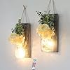   Besuerte-Modern-Farmhouse-Wall-Decor-Country-Wall-Decor-for-Bedroom-Living-Room-Kitchen-Rustic-Wall-Art-with-Led-Fairy-Lights-Rose-Flowers-Wall-Art-Set-Of-2-Large-Grey
