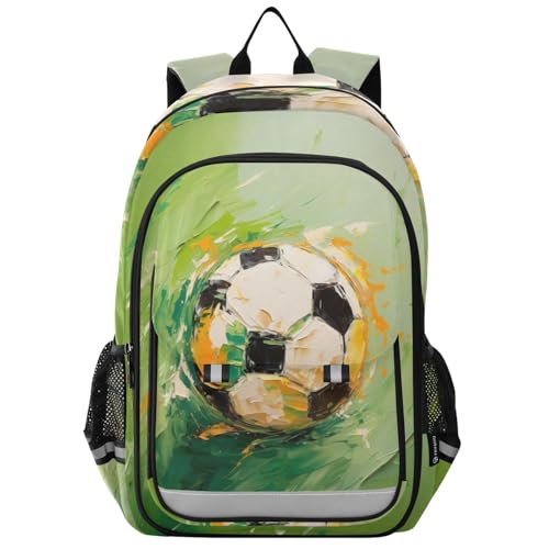 Sac à dos pour ordinateur enfants vert football soulageant le dos au lycée