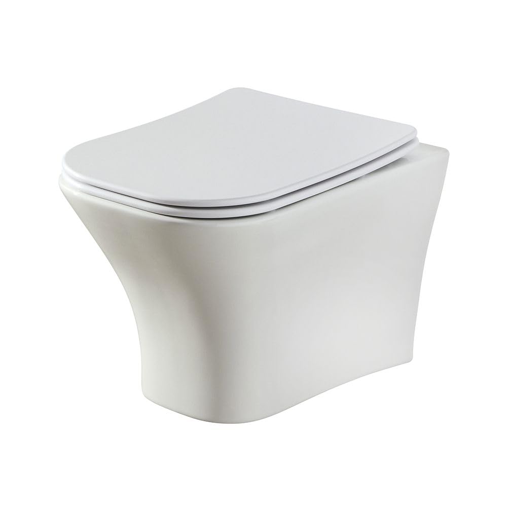 Milano White Avenham Ceramic Wall Hung Toilet Wc Pan Soft Close Seat
