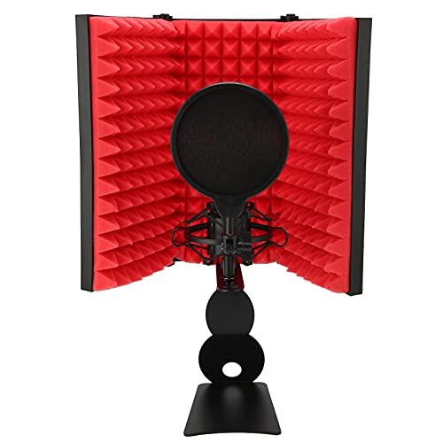 Bouclier d'isolation de microphone à trois panneaux avec mousse EVA