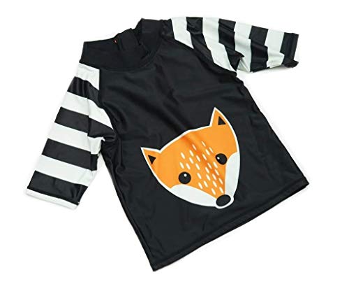 Camiseta Infantil com Proteção UV Raposa 2-3 anos, Blade and Rose, Preto