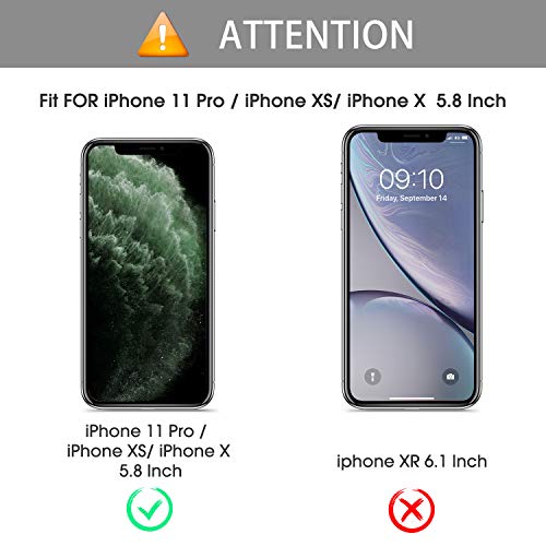 Image of OMOTON Pack of 4 Tempered Glass Screen Protector Film for iPhone 11 Pro /X /XS [Installation Kit Provided] Anti-Scratch, Easy Installation, Bubble-Free, Transparent [5.8 Inches /5.8 Inches)