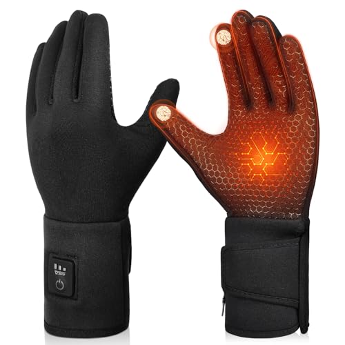 V.Step Heated Gloves for Men Women, Rechargeable Heating Gloves, Electric Battery Hand Warmers with Touch Screen and Adjustable Wrist for Outdoor Sports, XL