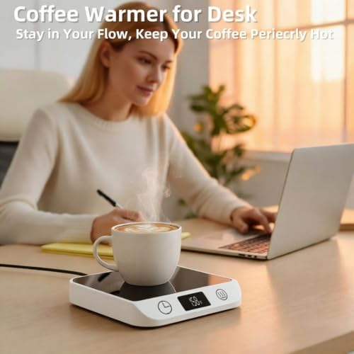 Image of Coffee Mug Warmer & Candle Warmer 2-in-1, Electric Cup Warmer for Desk | 6 Temperature Settings, LED Display, 12-Hr Timer & 4-Hr Auto Shut-Off, Gift for Coffee Lovers, Home Office & Desk Warmer