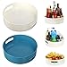Multifunktions-Drehtablett Kunststoff Drehteller Kosmetiklagerung 360°Lazy Turntable Rundes Gewürzregal für Badezimmer Schlafzimmer Küchenschrank Gewürzflaschen Öl Zutaten Gläser, Salz, Pfeffer 2 pcs