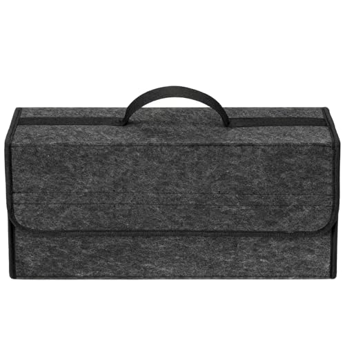 Sac de Coffre Voiture en Feutre, Rangement Coffre de Voiture Pliable, Organisateur Coffre Voiture avec Velcro, Boîte de Rangementvoiture pour Outils,...
