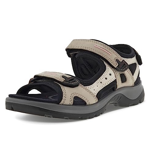 ECCO Women's Yucatan outdoor offroad hiking sandal, Atmosphere/Ice White/Black, 10 M US