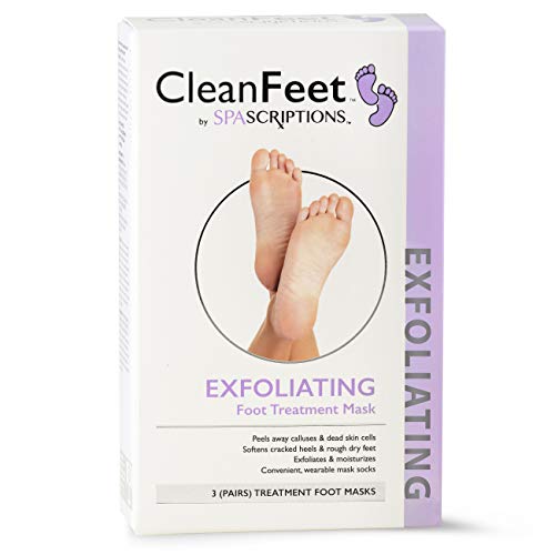 Spascriptions Treatment Foot Spa Mask Peeling Away Calluses and Dead Skin for Men & Women Baby Soft Skin - 3 Pairs (Exfoliating)