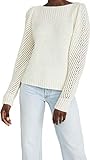 LOVESHACKFANCY Women's Rosie Pullover, Snow, Off White, L