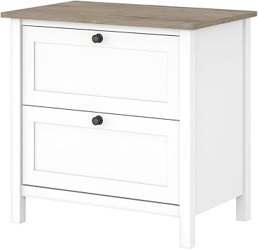 UrbanPro 2 Drawer Lateral File Cabinet, 31W x 20D x 30H, Engineered Wood, Shiplap Gray and White Finish, Full-Extension Ball Bearing Slides, Modern Farmhouse Home Office Storage Organizer