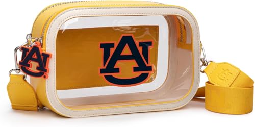 Auburn Clear Bag for Stadium Events Clear Purse with Removable Strap, Women Clear Crossbody Bag with Team Logo, Transparent Shoulder Purses for Fans Gifts, Game Day | NC-AU016YL