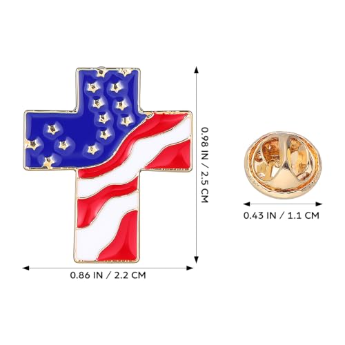 Image of ABOOFAN 20PCS American Flag Lapel Pins, Patriotic Cross Enamel USA Flag Pin with Butterfly Clutch for Men Women, Red White Blue Patriotic Brooch Gift for Veterans Day Memorial Day 4th of July