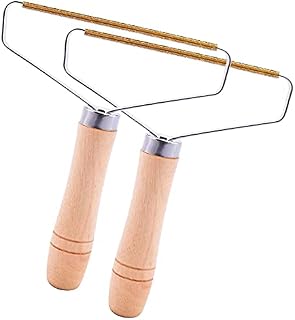 SKYBEZ Portable Lint Remover  2PCS Lint Roller For Clothes And Carpet  Manual Fuzz Shaver Brush Tool Quickly and Effectively for Couch, Stairs, Blanket, Coat (Light Brown, Wood)