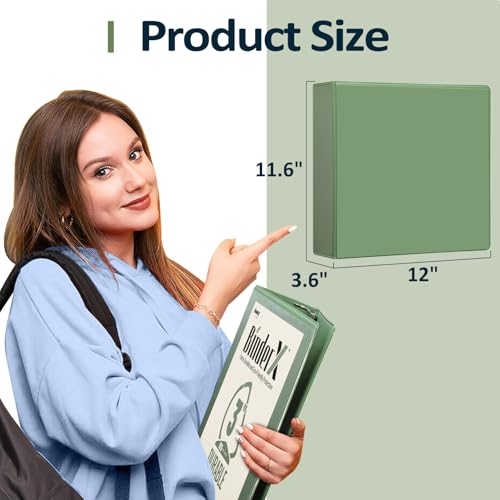 image for Sooez BinderX Extra Durable 3 Inch 3 Ring Binder, D-Ring Large Binder,