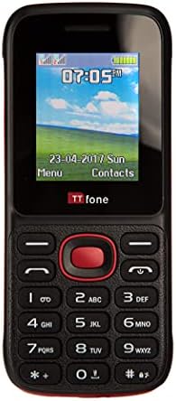 TT120 Dual Sim UK SIM-Free Cheap Mobile Phone for Emergency Use (with USB Cable, Red)