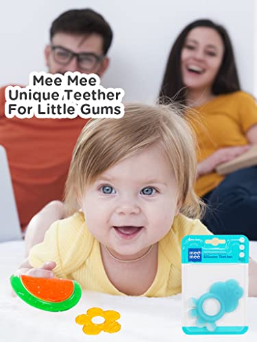 Image of Mee Mee Multi-Textured Soft Silicone Teether, Blue