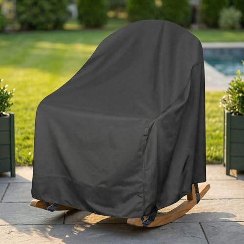 Patio Chair Cover, Waterproof Outdoor Patio Furniture Rocking Chair Cover Elastic Cord with Toggle Weather-Resistant Fabric Slipcover for Outdoor Deck Porch Furniture by VICASKY - Image 4