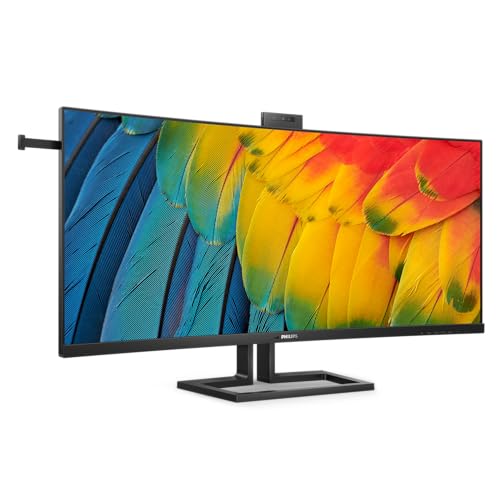 Philips 40B1U6903CH - 40 Zoll Wide UHD Curved Monitor, 5 MP Webcam, höhenverstellbar, Lautsprecher (5120x2160, 75 Hz, HDMI, DisplayPort (in/Out), Thunderbolt, USB Hub) schwarz