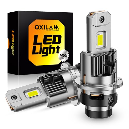 OXILAM 2026 Latest D2S Bulbs 900% Ultra Bright 6500K 1:1 Mini Xenon Size Fog Light Bulb Non-Polarity IP68 Waterproof Wireless HID Bulbs Replacement 2PCS