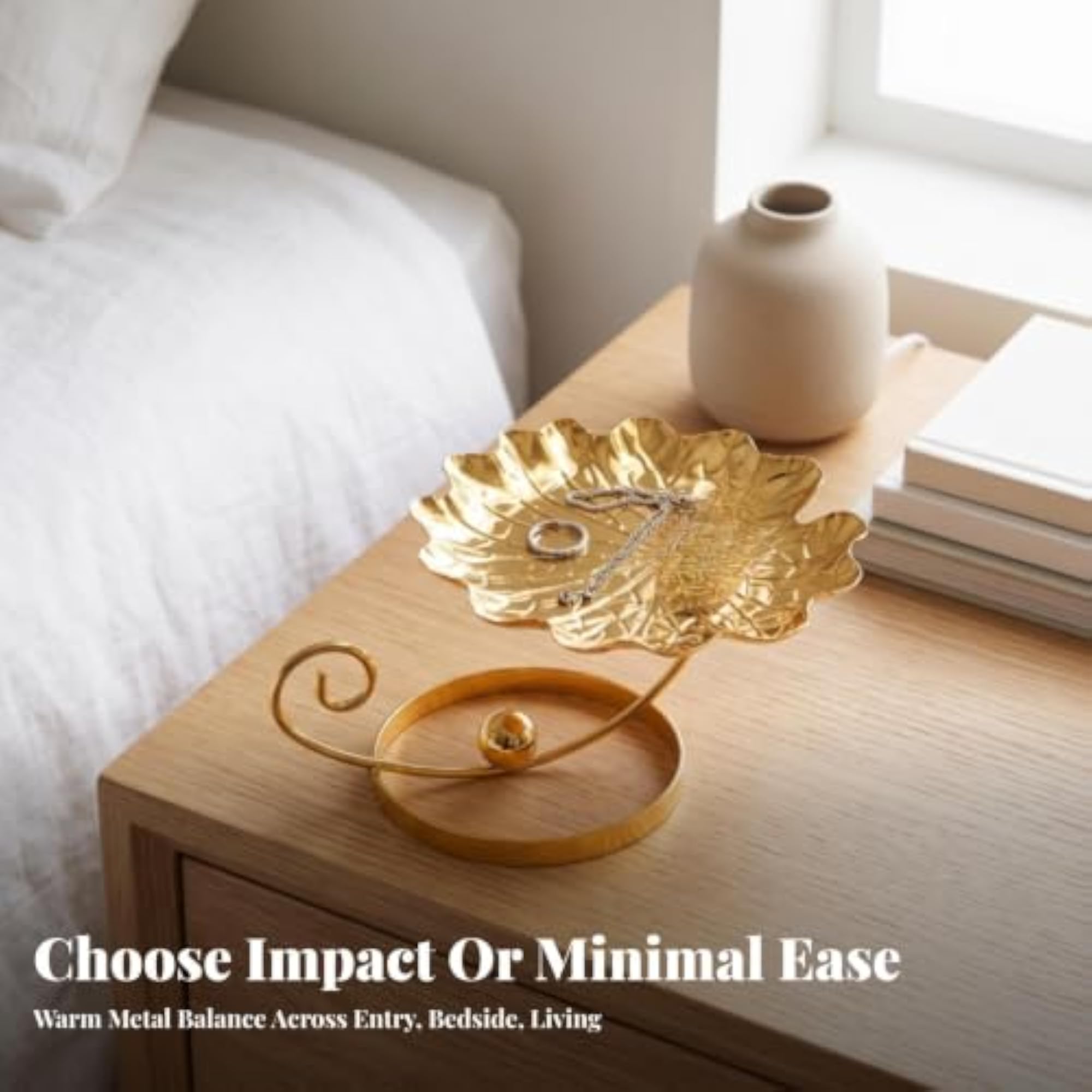 Gilded Foliage Tray with Stand, Double Layer