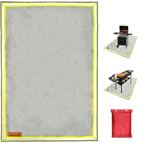 SoloWilder Wood Stove Mat 39" x 59" Fire Pit Grill Mat for Tent Stove Deck Patio Grass Lawn Campsite Insulation Protection