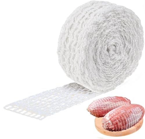 16.4ft Meat Netting Roll Size 18 Elastic Smoked Meat Poultry Ham Netting for Meat Cooking Smoking Roasting