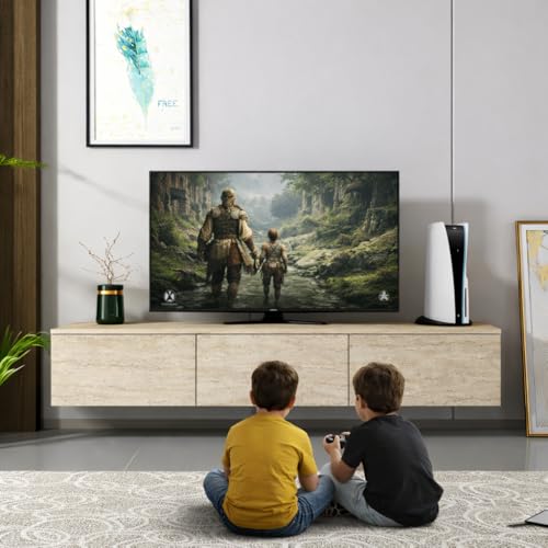 Meuble TV suspendu 160 cm 3 portes Levante - Homidea