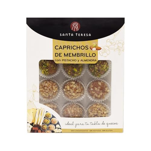 Santa Teresa - Caprichos de Membrillo. Bocaditos del auténtico Membrillo recubiertos de pistacho y almendra tostada. 120g