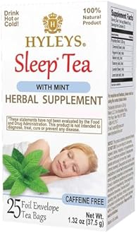 Hyleys Sleep Mint Herbal Tea - Caffeine-Free Evening Unwind - 25 Tea Bags