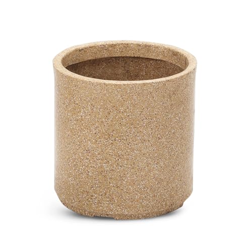 Image of GTB Cylinder German Polymer Pots for Plants Highly Durable Polymers Lightweight Indoor Outdoor Plant Pots, Flower Pot Gamla Tree Planter Container Planters(Plant not Included) (Sandstone, 12 inch)