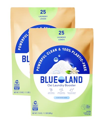 BLUELAND Oxi Laundry Booster Powder Refill 2-Pack, Clear Skies Scent, 50 Loads, 35.2 oz,...
