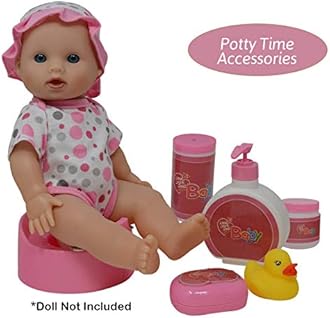 THE NEW YORK DOLL COLLECTION 50 Piece Baby Doll Feeding Accessory Set - Doll Diapers, Care & Accessories in Zippered Carrying Case