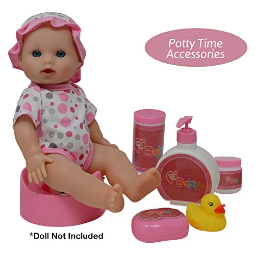 THE NEW YORK DOLL COLLECTION 50 Piece Baby Doll Feeding Accessory Set - Doll Diapers, Care & Accessories in Zippered Carrying Case
