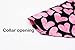 Valentine's Day over the collar dog bandana, handmade slip on pet bandana, festive dog & cat accessory (Twisted Pink Hearts, Small)
