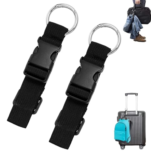 Correas de Equipaje,2 Piezas Correas de Equipaje con Hebilla de Liberación Rápida,Correa de Pecho para Mochila,para Senderismo,Trekking,Cinturón de Viaje Resistente,Accesorio para Mochilas