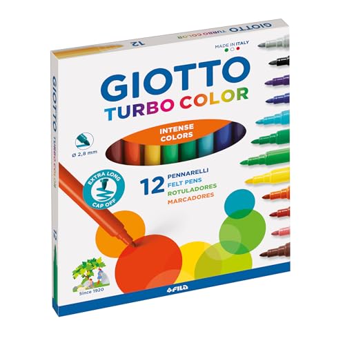 Immagine prodotto: Giotto Turbo Color pennarelli in astuccio da 12 colori